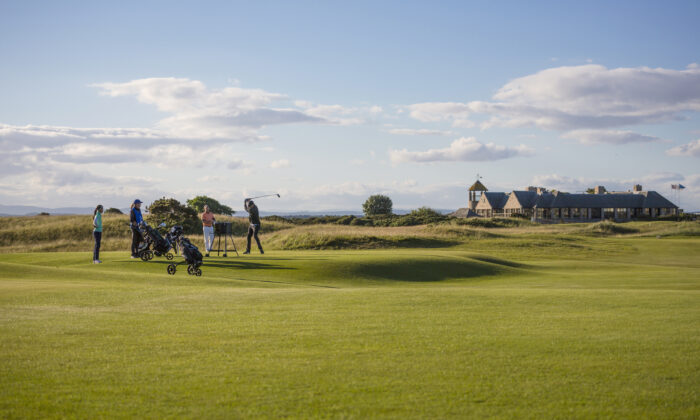 Golfers on The Old Course in St Andrews