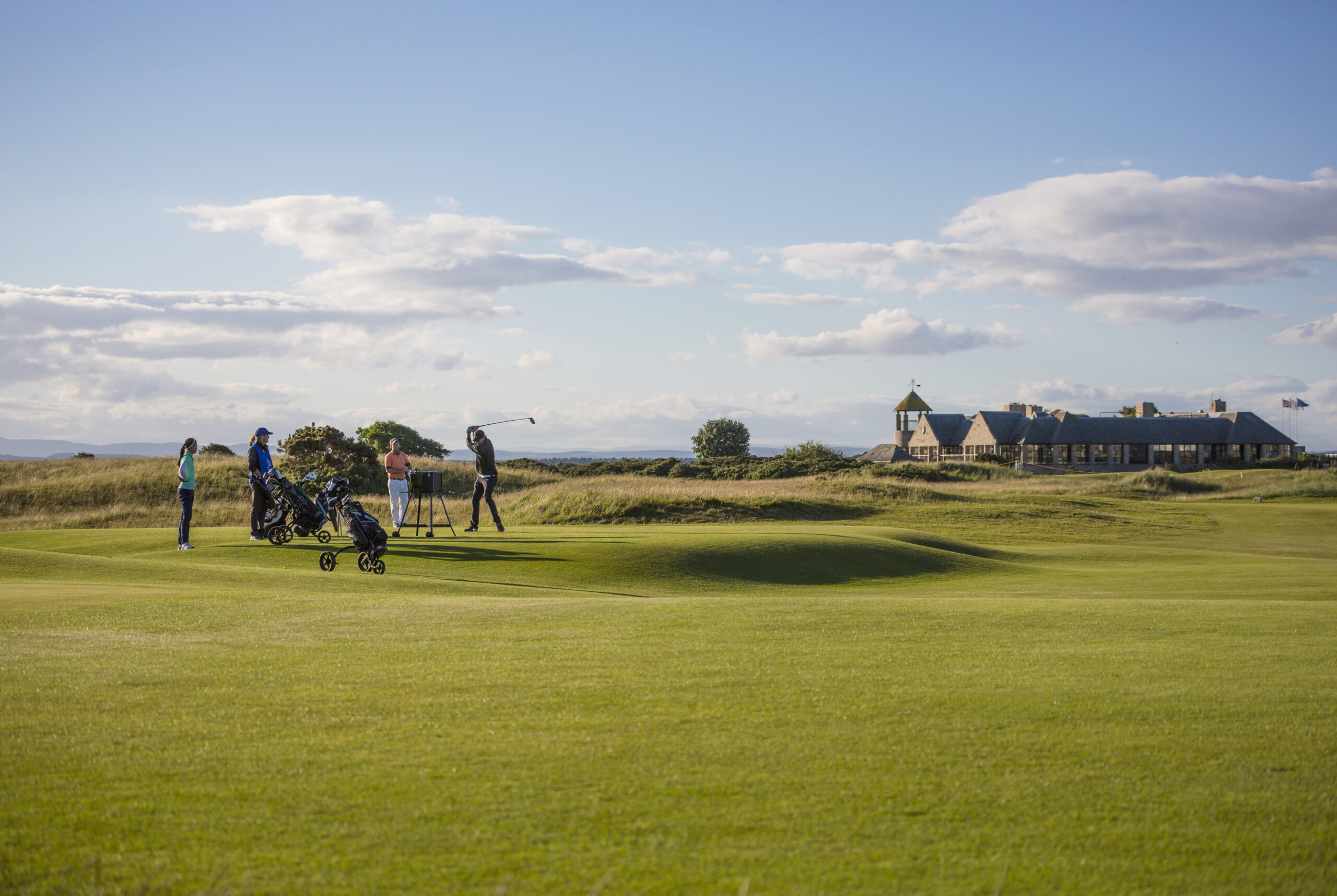 Golfers on The Old Course in St Andrews