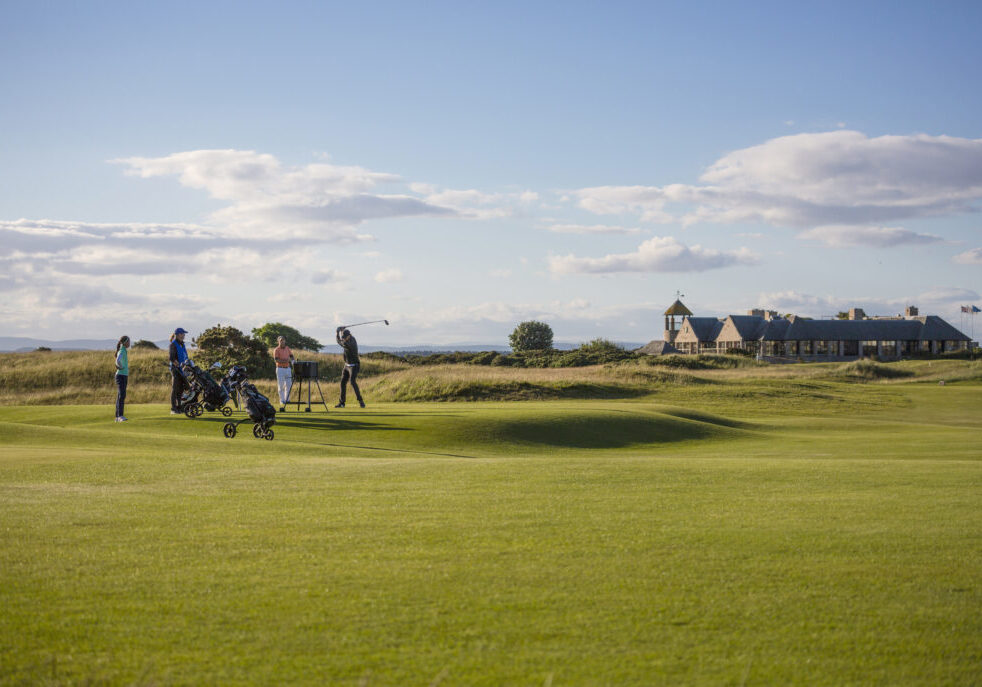 Golfers on The Old Course in St Andrews